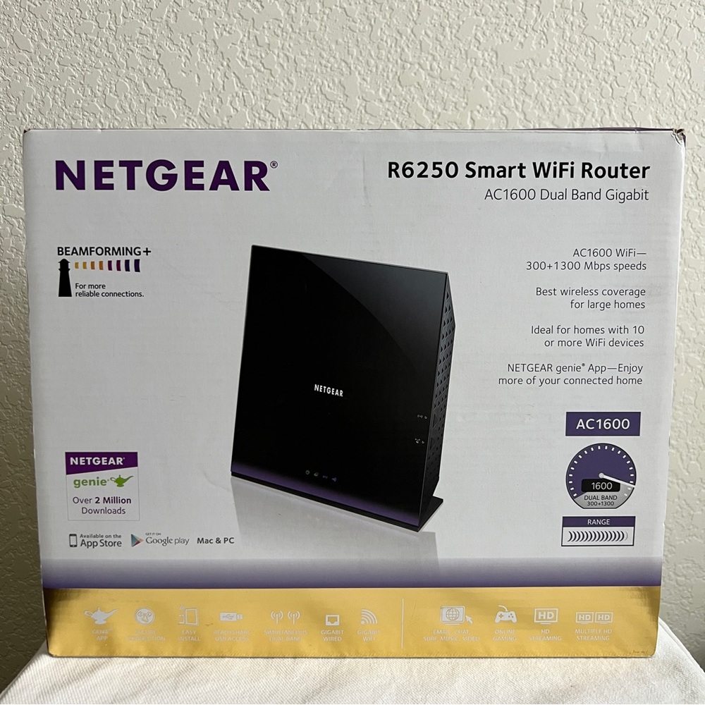 NETGEAR R6250 Smart Wi-Fi Router AC1600 Dual Band